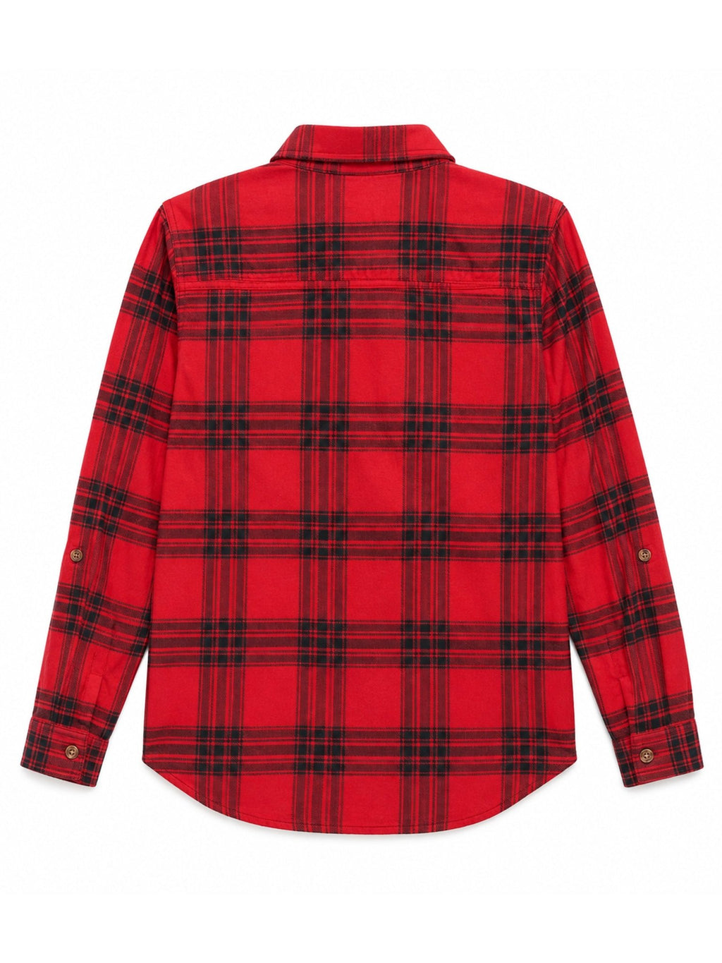 Girls Red Plaid Button-Up Shirt - Label Shopper