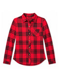 Girls Red Plaid Button-Up Shirt - Label Shopper