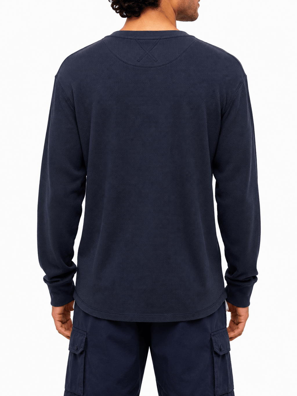 Green Waffle Knit Crew Neck Long Sleeve - Label Shopper