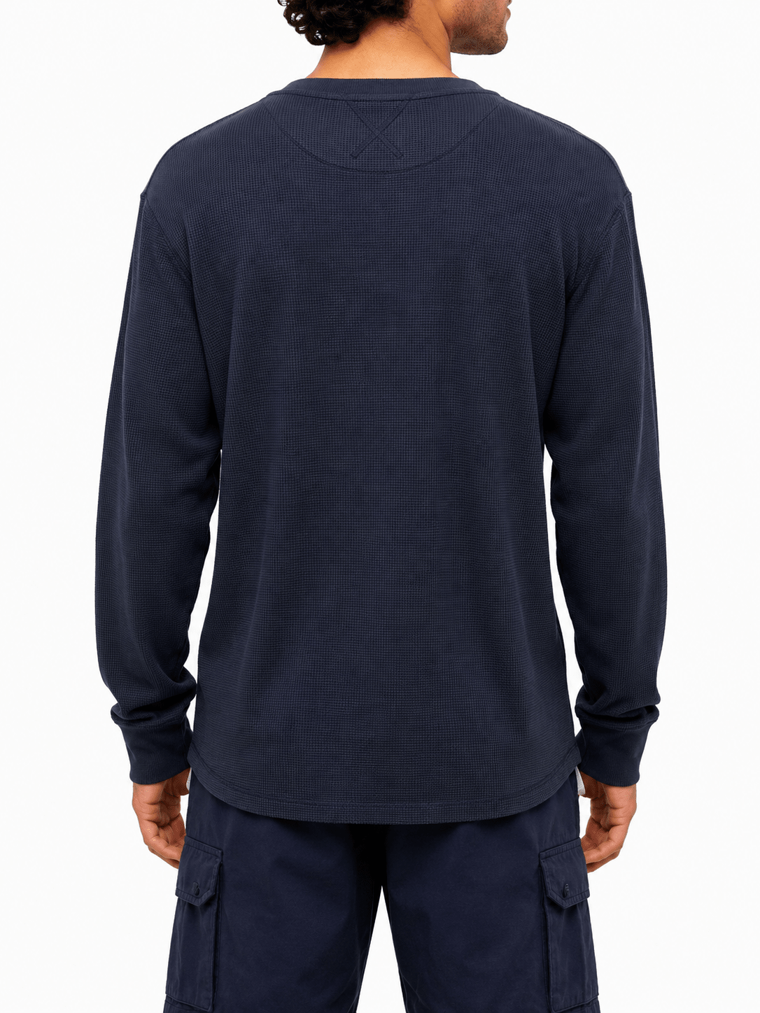 Green Waffle Knit Crew Neck Long Sleeve - Label Shopper