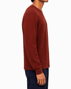 Green Waffle Knit Crew Neck Long Sleeve - Label Shopper