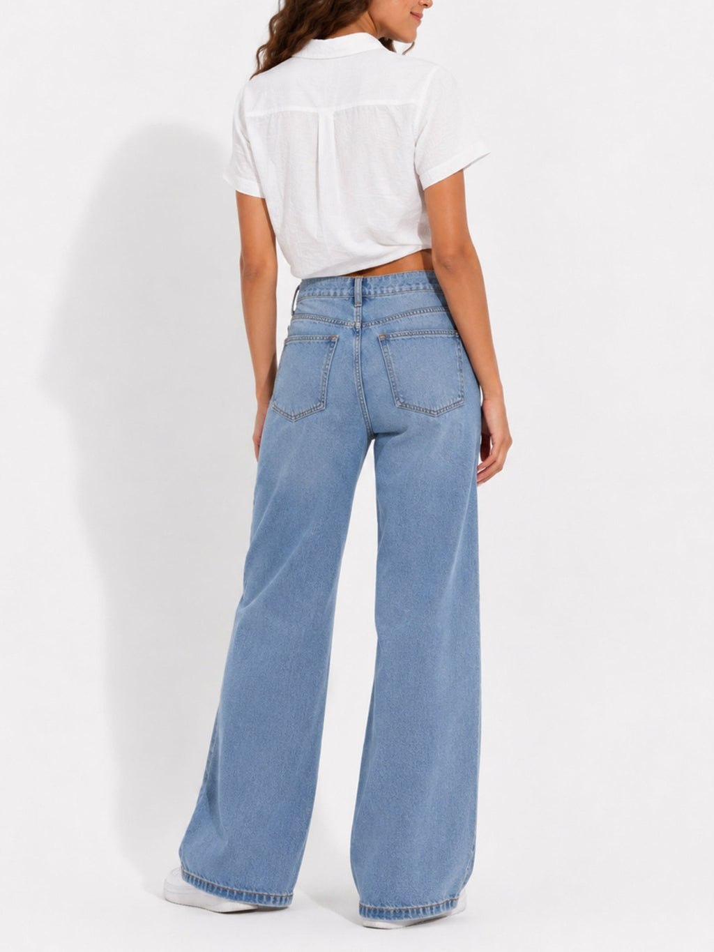 Juniors’ Button-Front Tie Hem Collared Top - Label Shopper