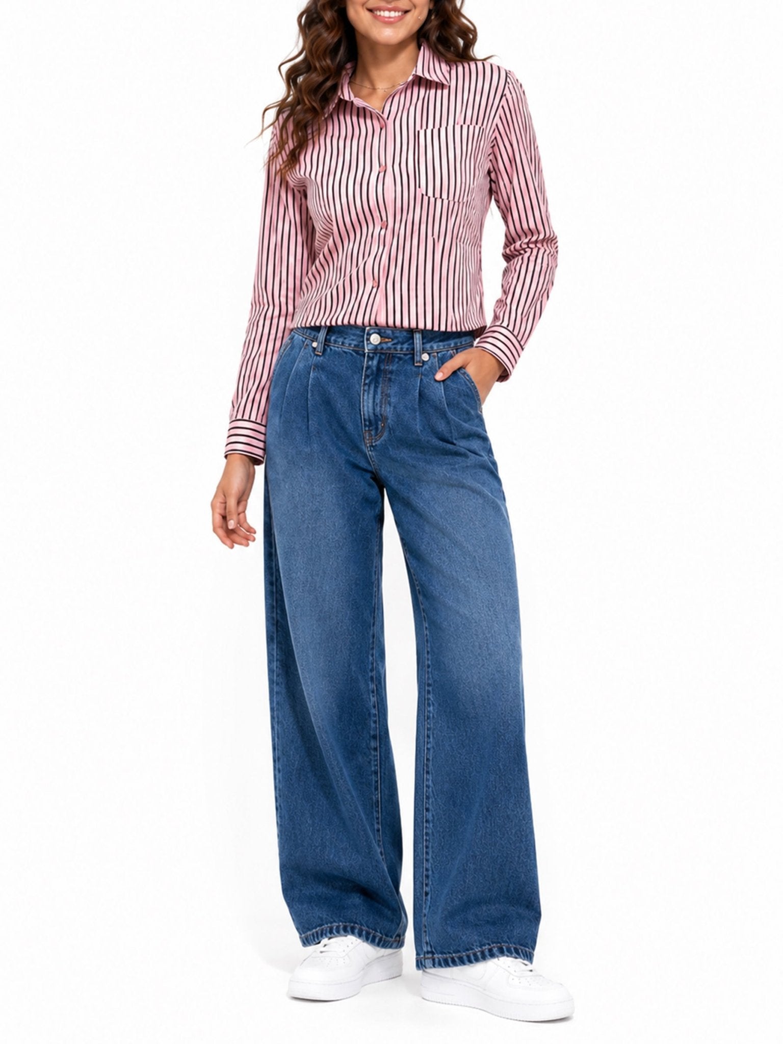 Juniors’ Classic Striped Button-Front Shirt - Label Shopper