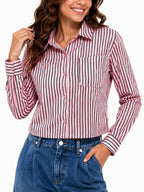 Juniors’ Classic Striped Button-Front Shirt - Label Shopper