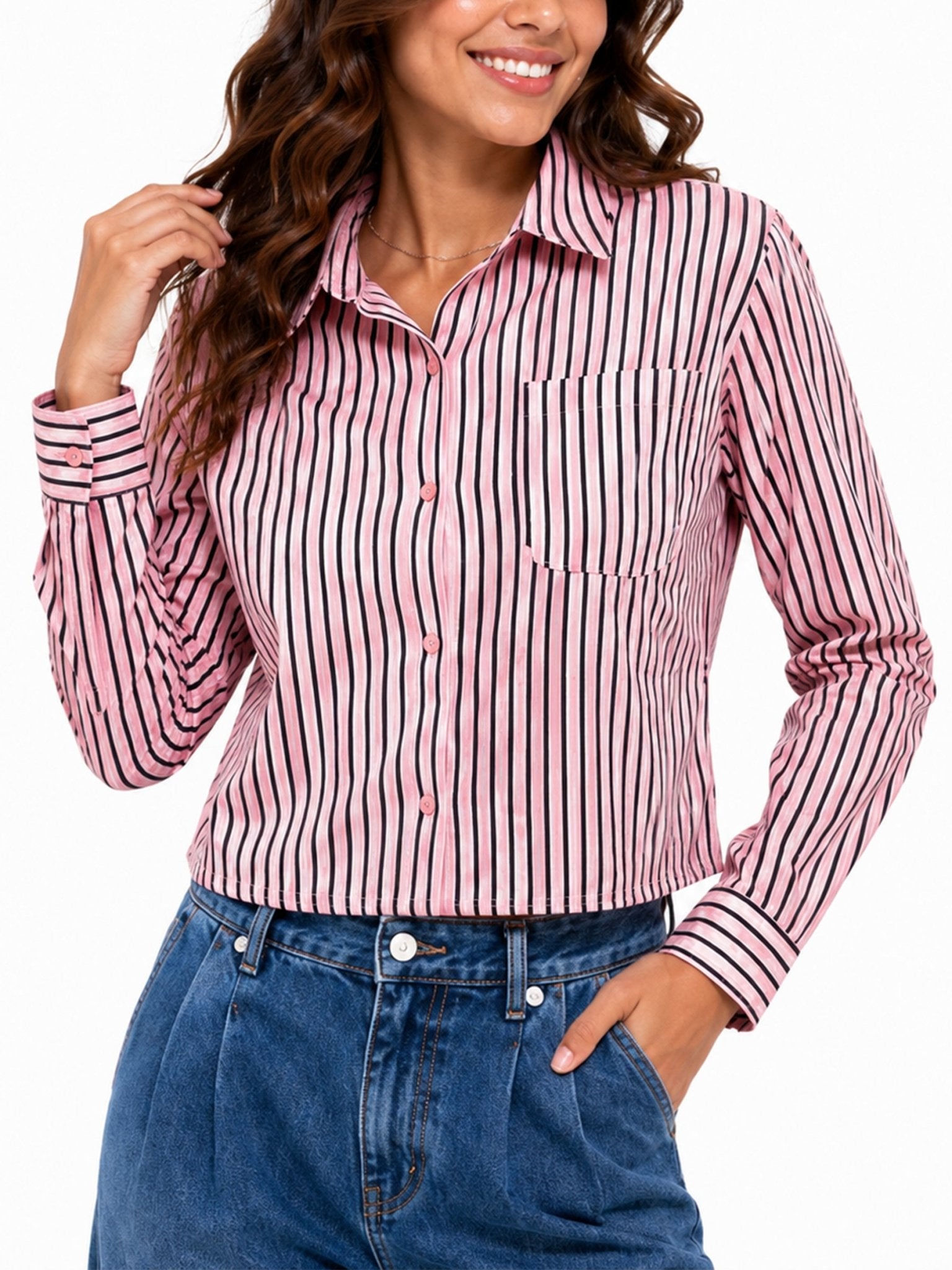 Juniors’ Classic Striped Button-Front Shirt - Label Shopper