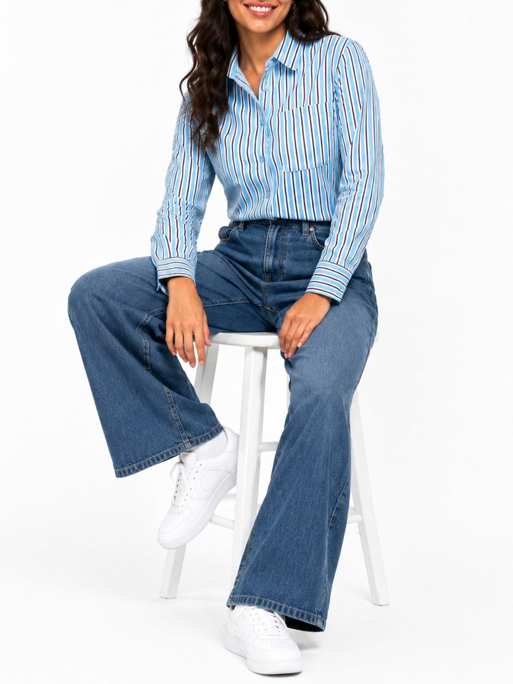 Juniors’ Classic Striped Button-Front Shirt - Label Shopper