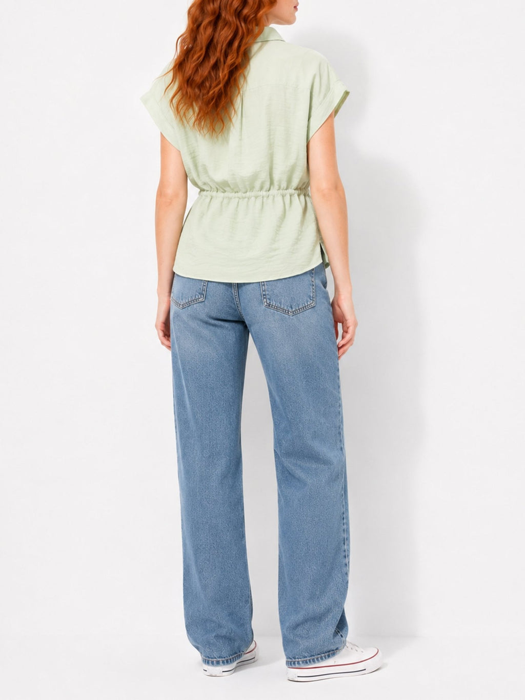 Juniors’ Drawstring Waist Cap Sleeve Blouse - Label Shopper