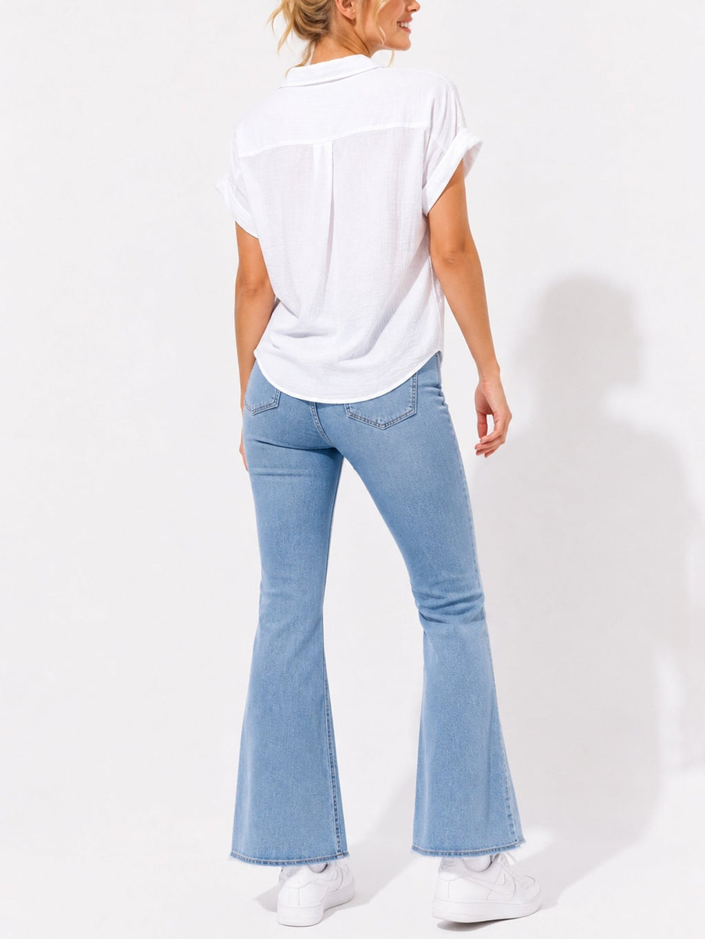 Juniors’ Textured Button-Front Camp Shirt - Label Shopper