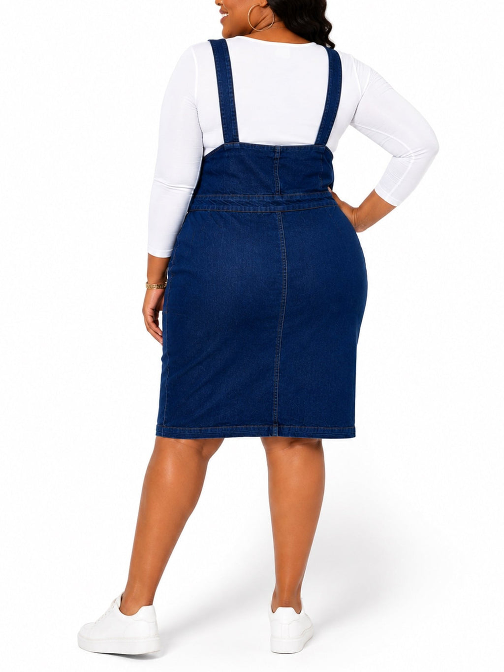 Plus Size Women's Denim Overall Dress - Label Shopper