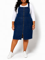 Plus Size Women's Denim Overall Dress - Label Shopper