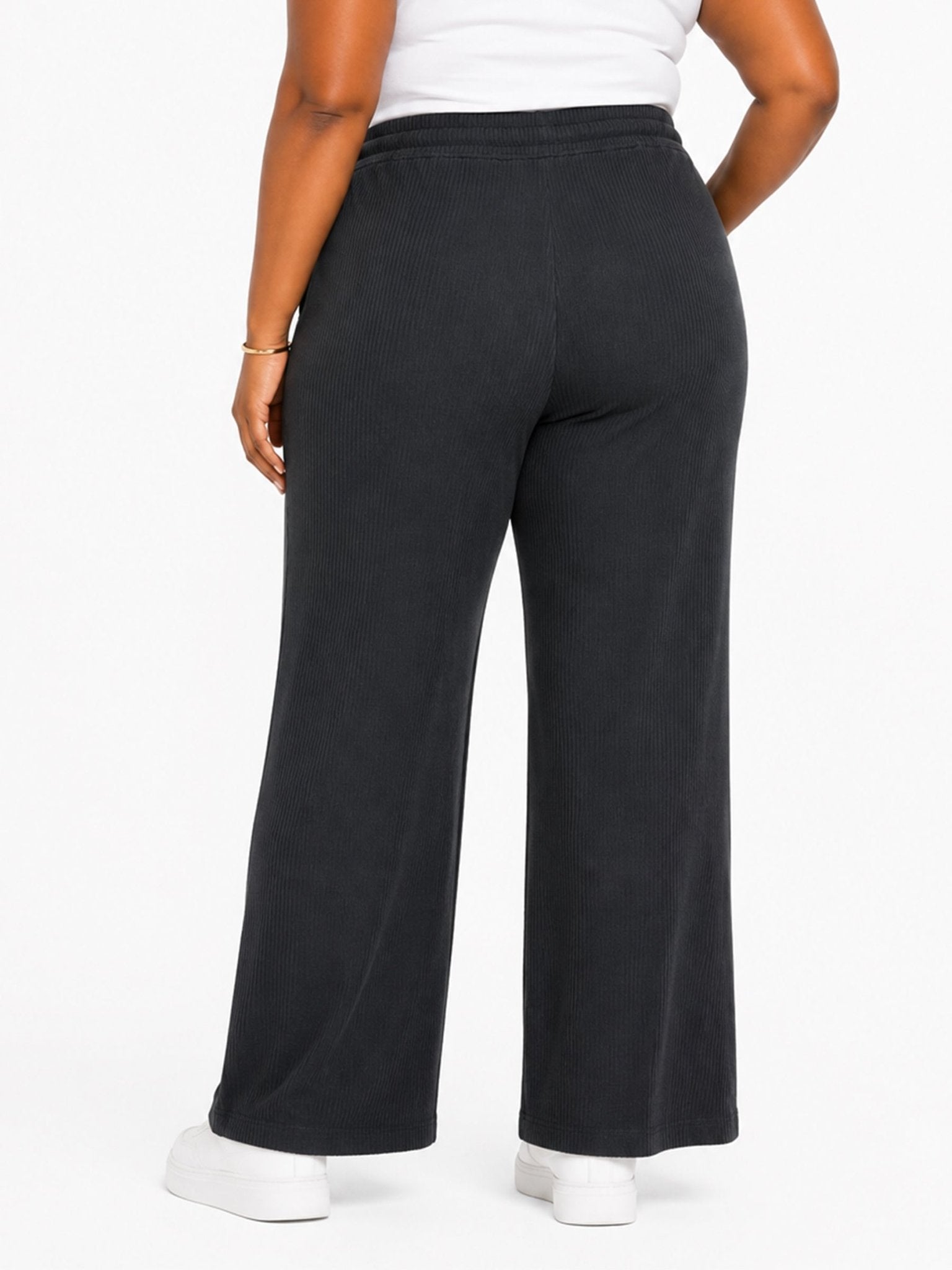 Plus Size Women's Drawstring Wide-Leg Pants - Label Shopper