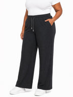 Plus Size Women's Drawstring Wide-Leg Pants - Label Shopper