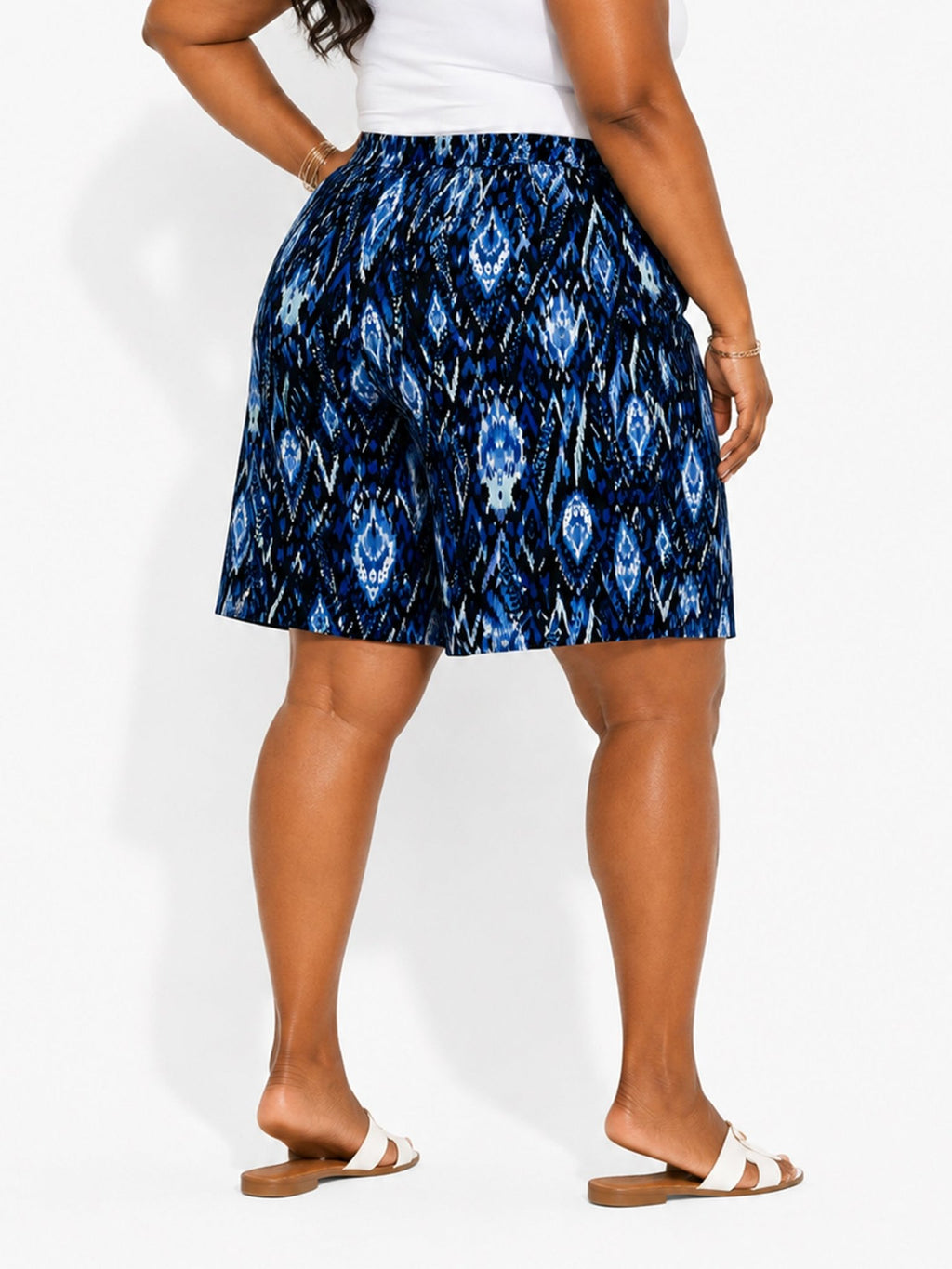 Plus Size Women's Printed Bermuda Shorts - Label Shopper