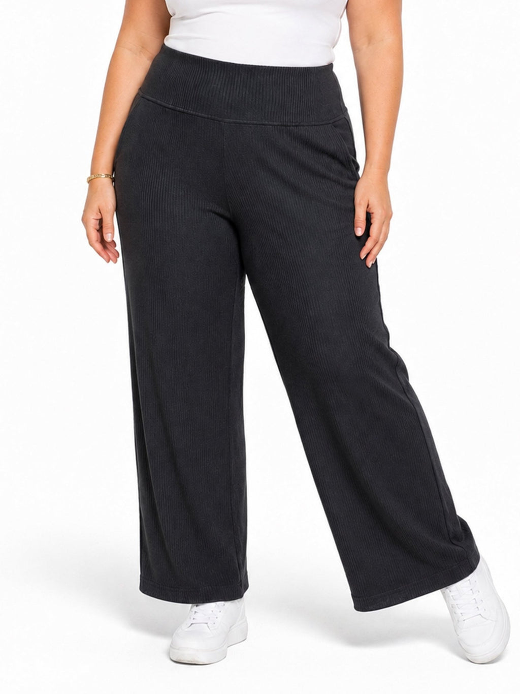 Plus Size Women's Wide-Leg Pull-On Pants - Label Shopper