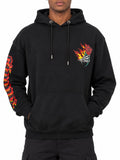 Sinner Flame Skull Rose Graphic Pullover Hoodie - Label Shopper