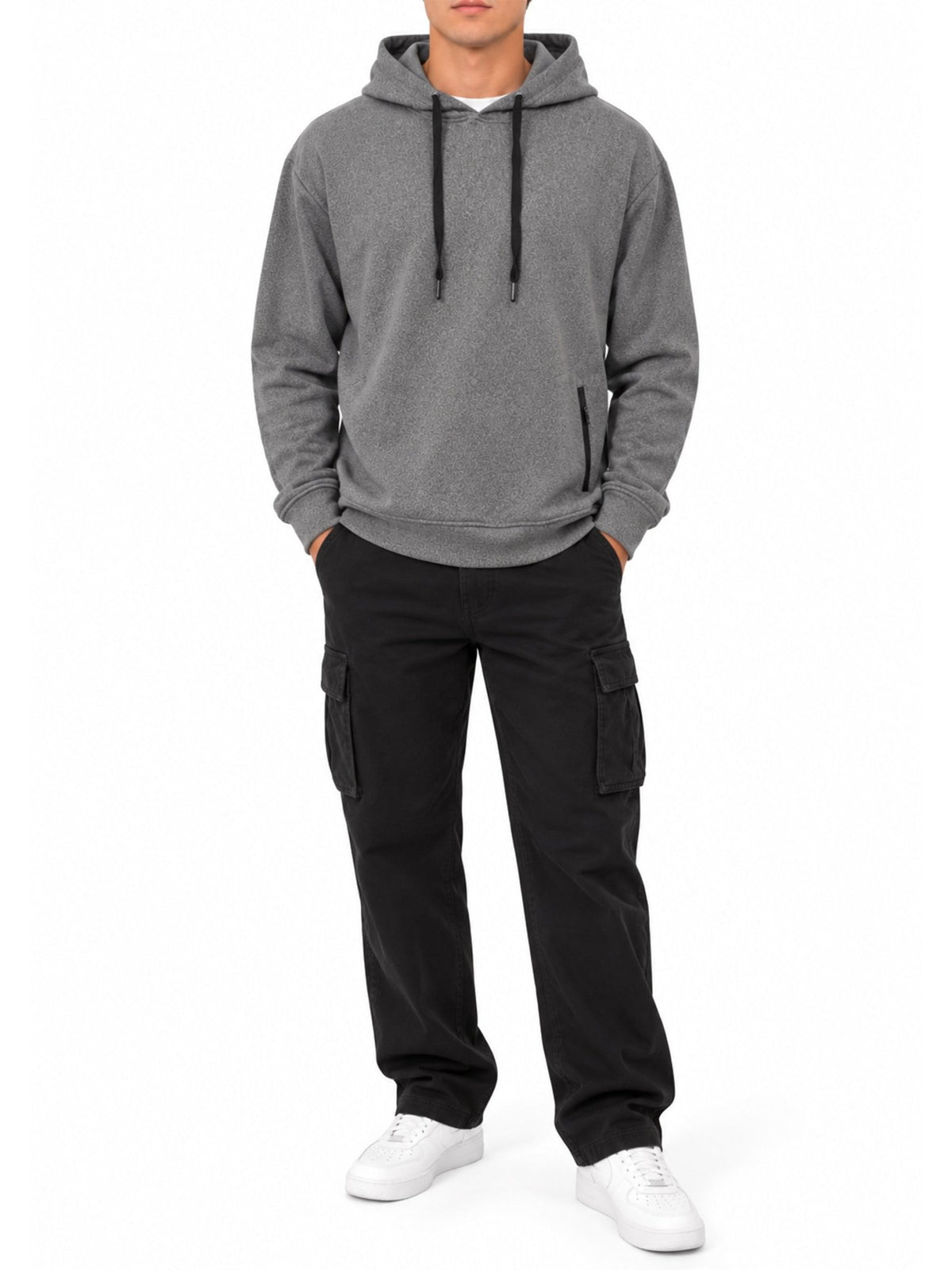 True Essentials Tricot Pullover Hoodie - Label Shopper