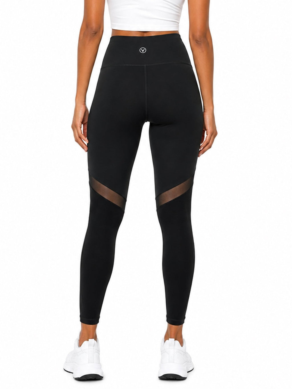 Vogo Black Mesh Panel Leggings - Label Shopper