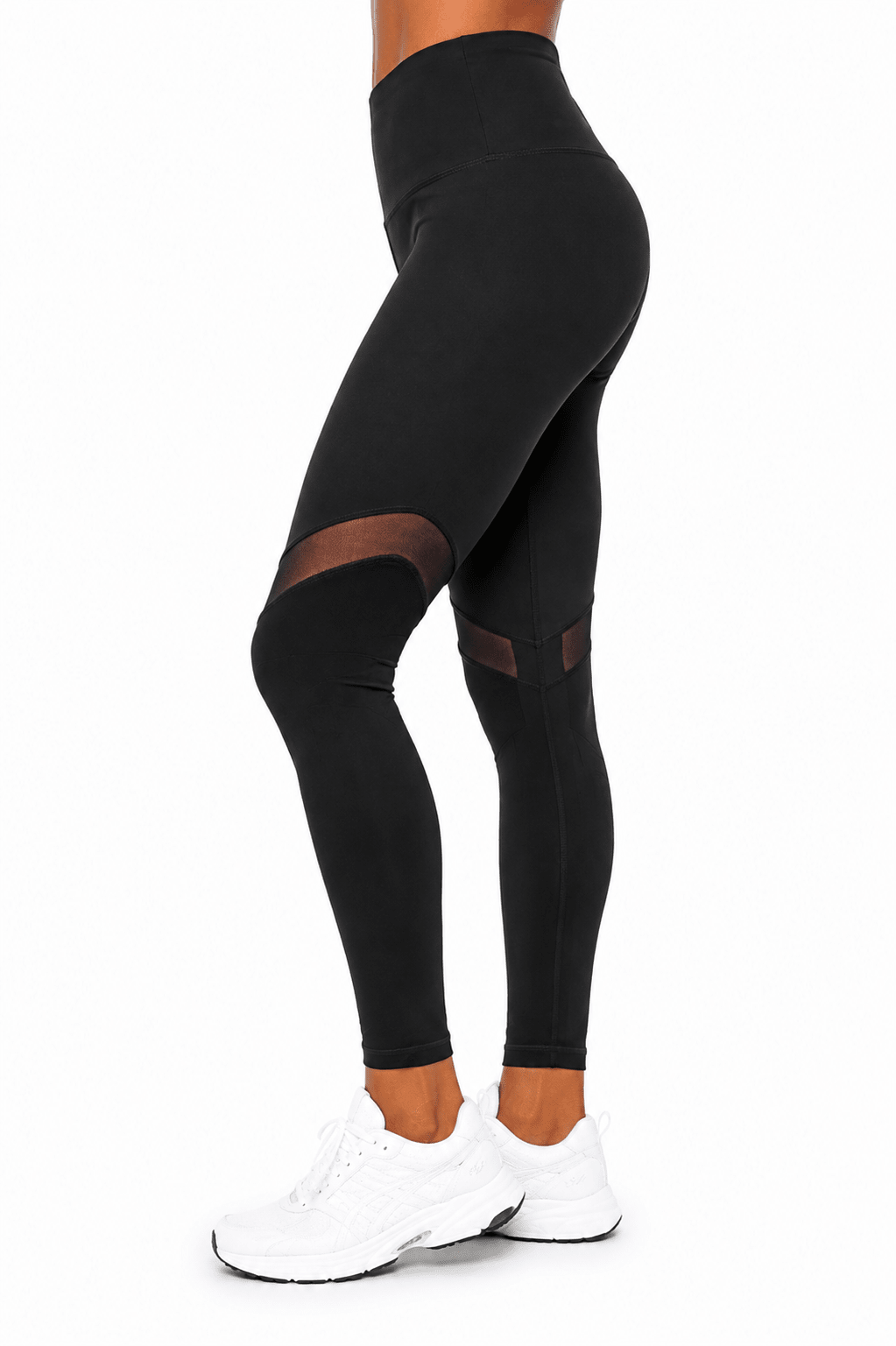 Vogo Black Mesh Panel Leggings - Label Shopper