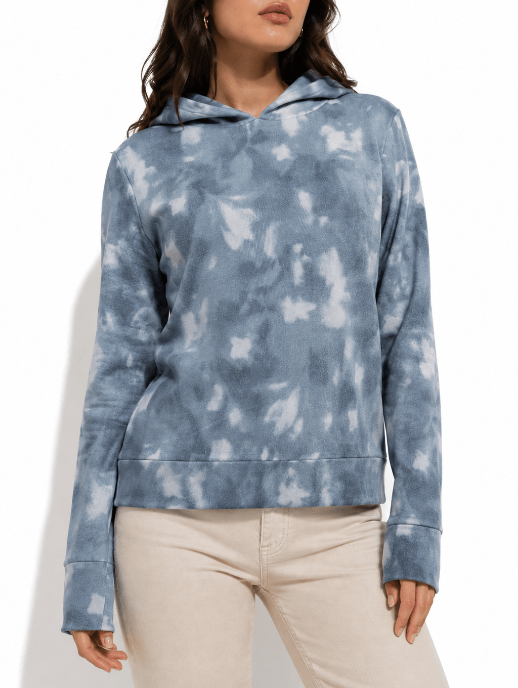 Vogo Blue Cloud Tie Dye Hoodie - Label Shopper