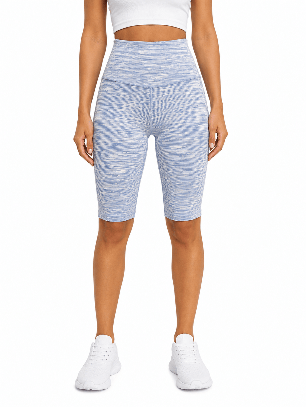 Vogo Blue Space-Dye Biker Shorts - Label Shopper