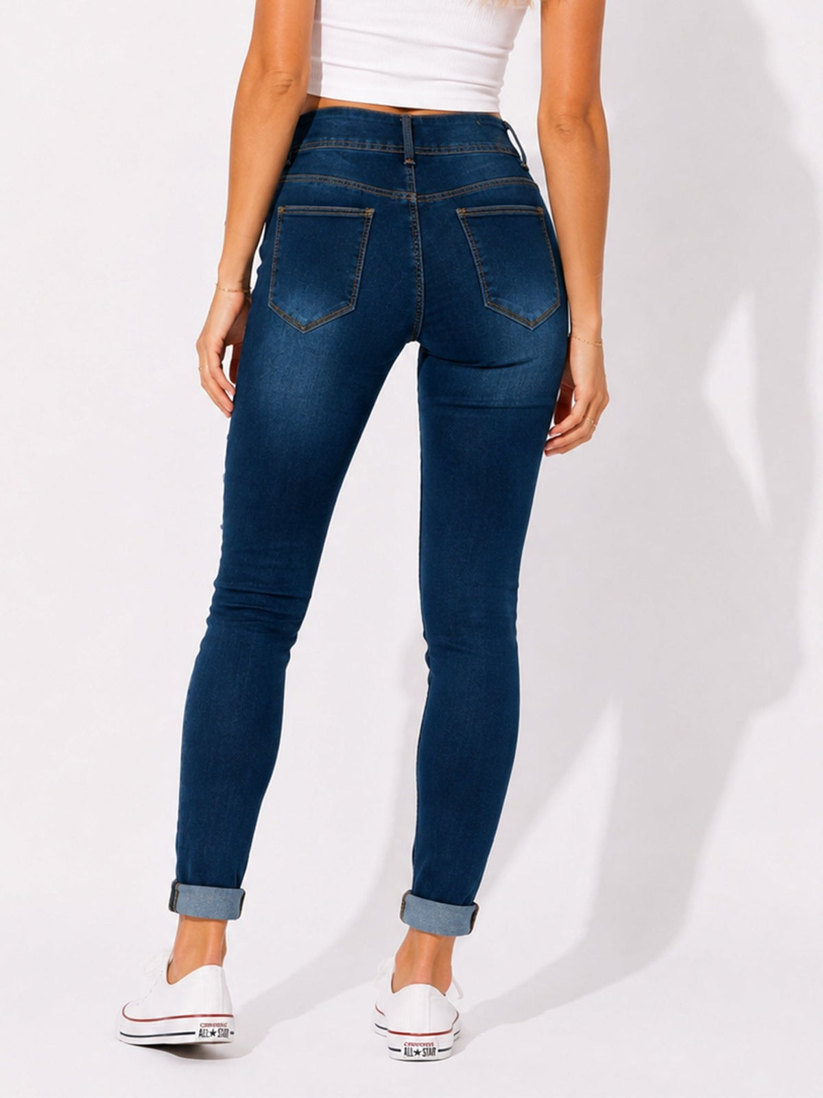Women's High-Rise Distressed Skinny Jeans - Label Shopper