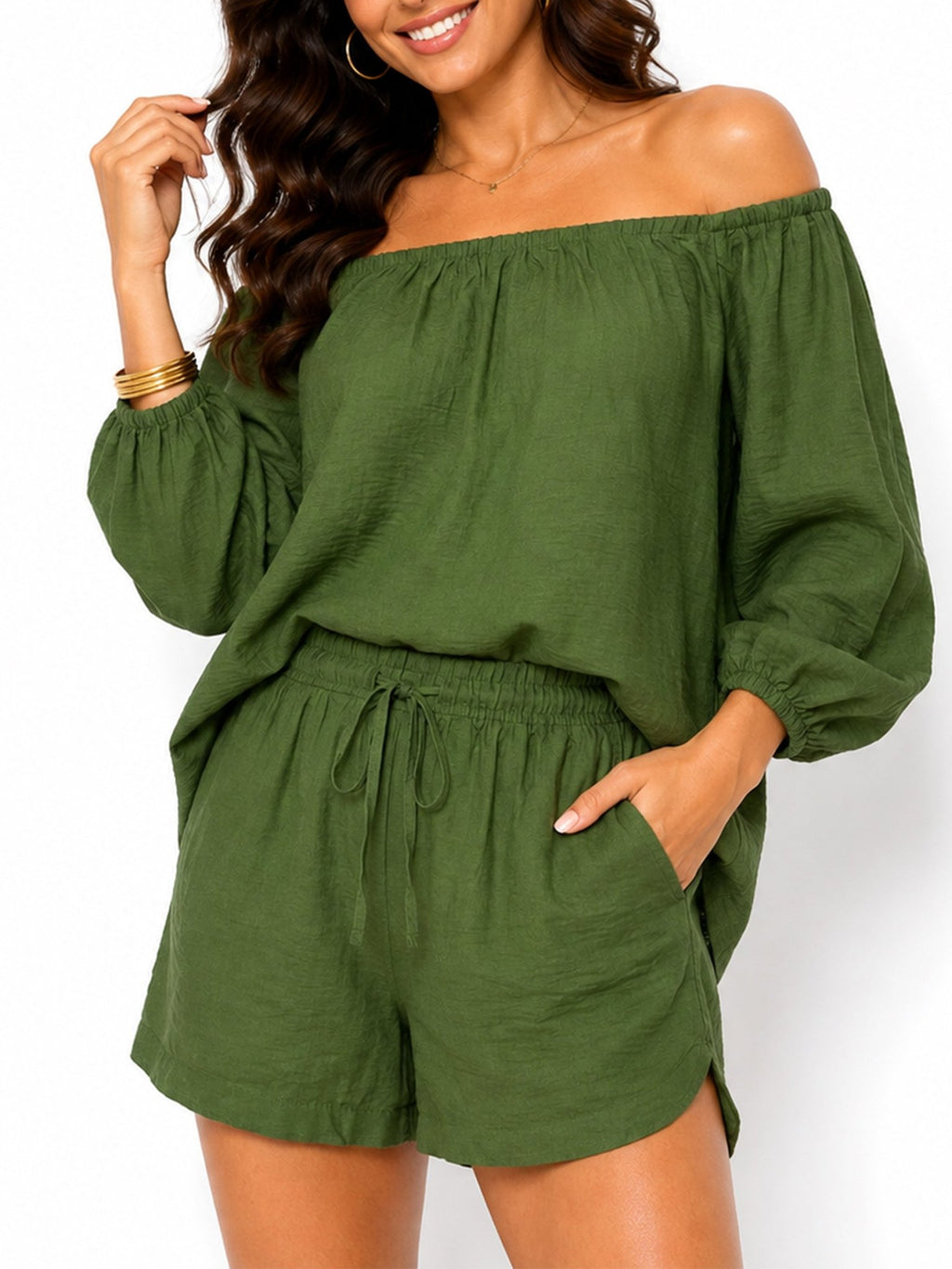 Women's Off-Shoulder Matching Set - Label Shopper