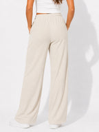 Women's Ribbed Wide-Leg Drawstring Pants - Label Shopper