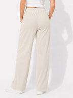 Women's Ribbed Wide-Leg Pants - Label Shopper