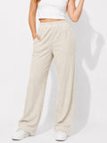 Women's Ribbed Wide-Leg Pants - Label Shopper