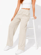 Women's Ribbed Wide-Leg Pants - Label Shopper