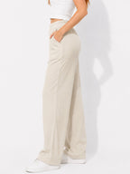 Women's Ribbed Wide-Leg Pants - Label Shopper