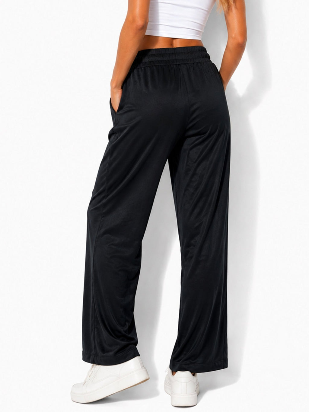 Women's Satin-Tie Wide-Leg Pants - Label Shopper
