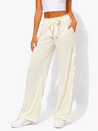 Women's Satin-Trim Wide-Leg Pants - Label Shopper