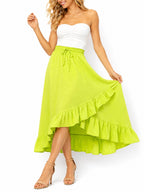 Women's Strapless Smocked Ruffle Midi Dress - Label Shopper
