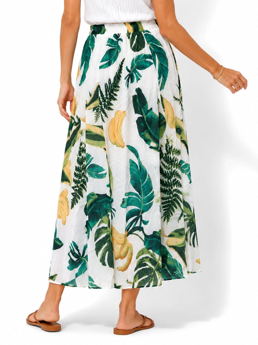 Women's Tie-Waist Printed Maxi Skirt - Label Shopper