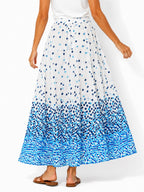 Women's Tie-Waist Printed Maxi Skirt - Label Shopper