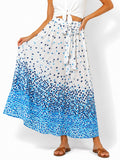Women's Tie-Waist Printed Maxi Skirt - Label Shopper