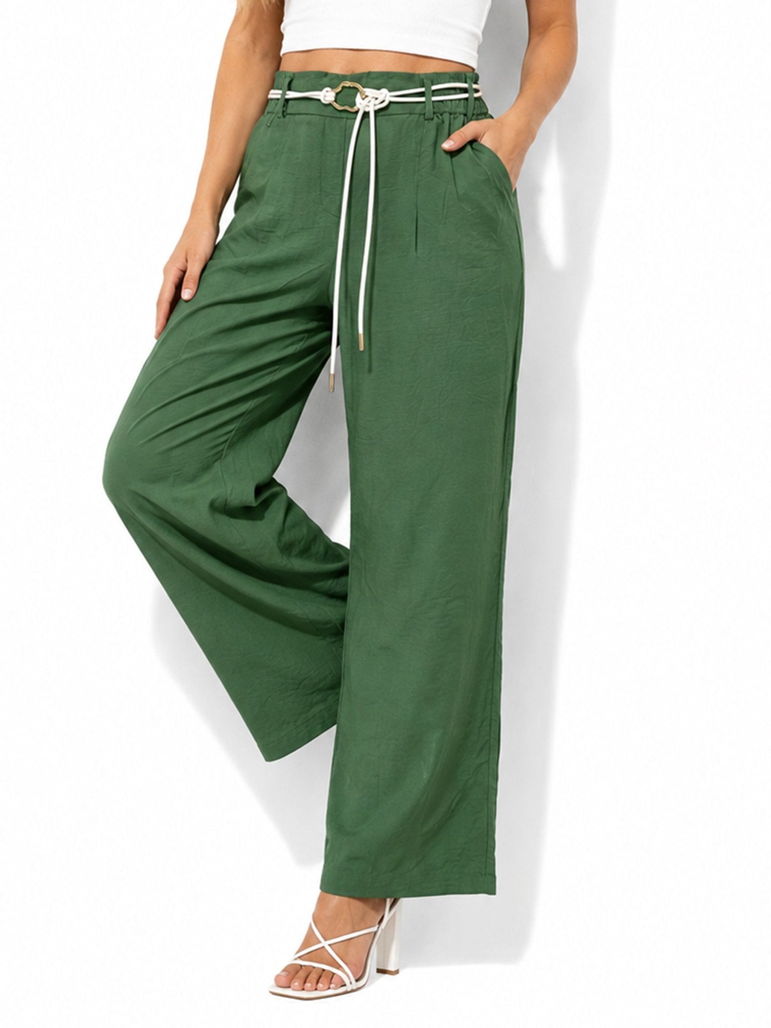 Women's Wide-Leg Pleated Pants - Label Shopper