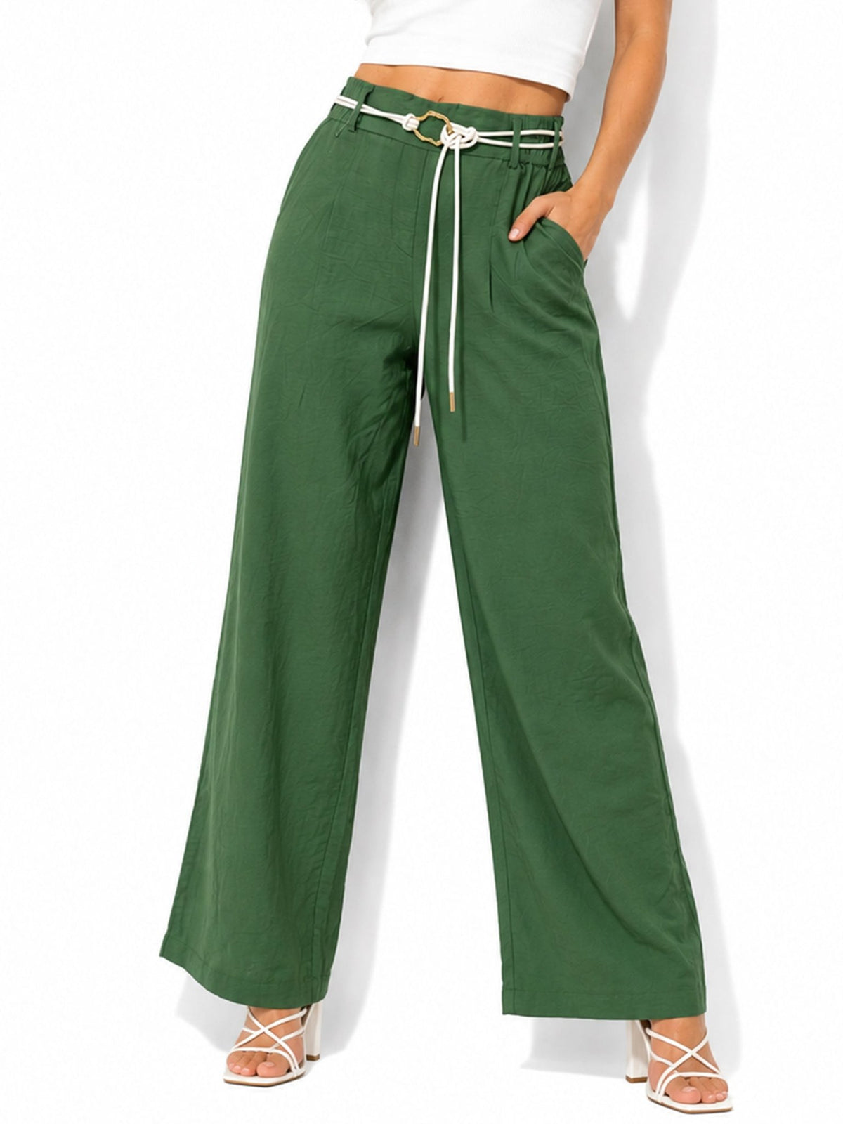 Women's Wide-Leg Pleated Pants - Label Shopper