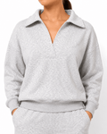 Zenana Johnny Collar Sweatshirt - Label Shopper