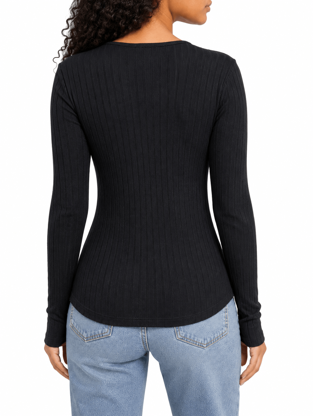 Zenana Long Sleeve Henley Button Top - Label Shopper