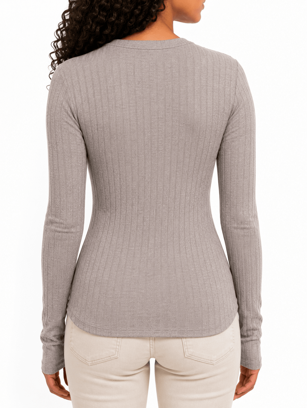 Zenana Long Sleeve Wide Rib Top - Label Shopper