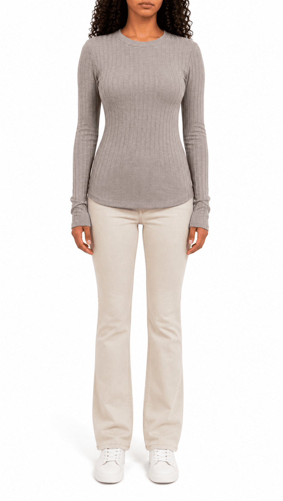 Zenana Long Sleeve Wide Rib Top - Label Shopper